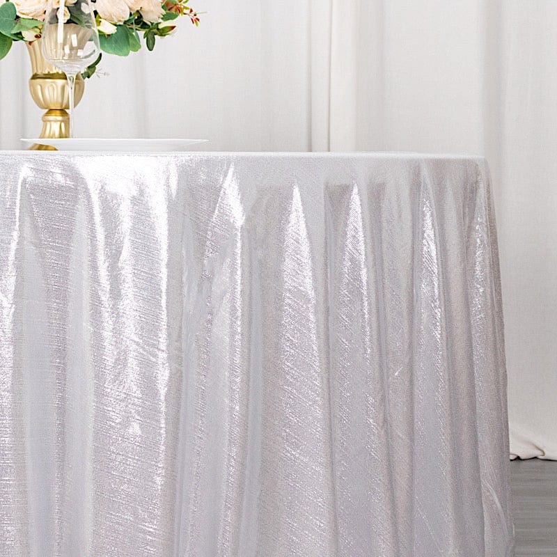 120" Polyester Round Tablecloth with Sequin Dots