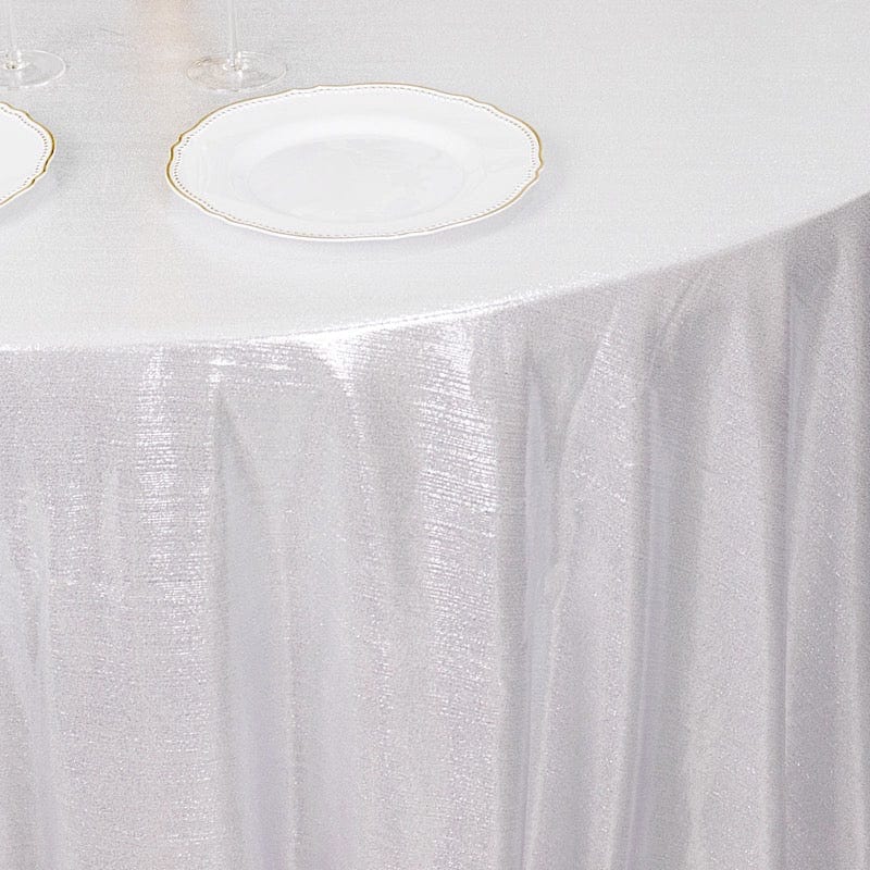 120" Polyester Round Tablecloth with Sequin Dots