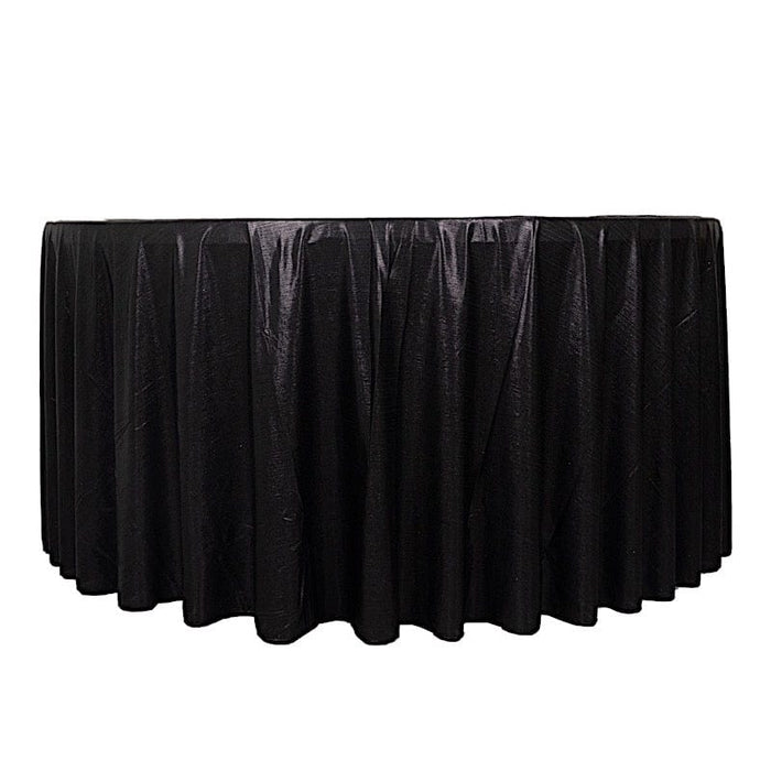 120" Polyester Round Tablecloth with Sequin Dots TAB_SHIM_120_BLK