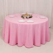 120" Premium Polyester Round Tablecloth Wedding Table Linens