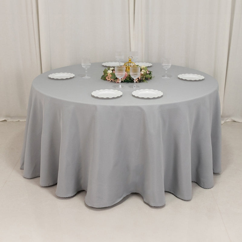 120" Premium Polyester Round Tablecloth Wedding Table Linens
