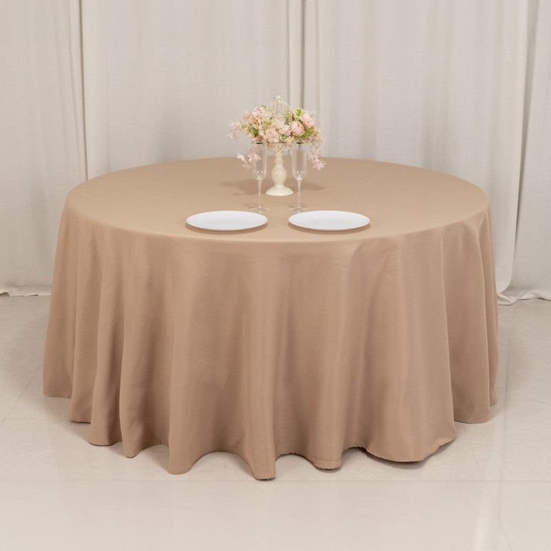 120" Premium Polyester Round Tablecloth Wedding Table Linens