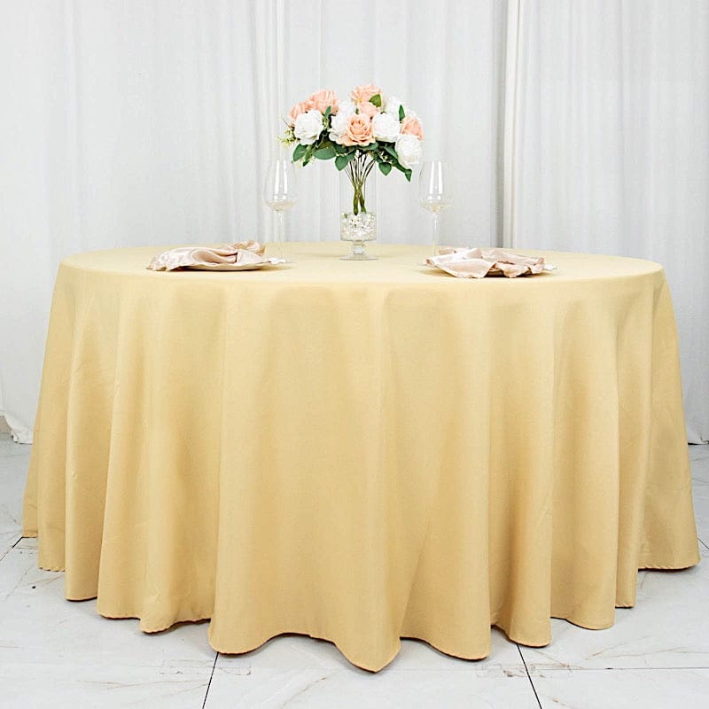 120" Premium Polyester Round Tablecloth Wedding Table Linens