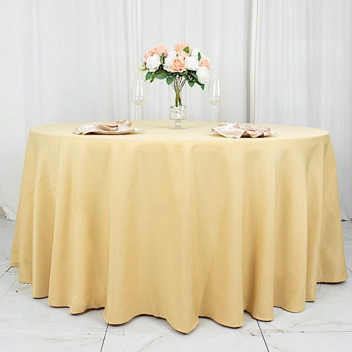 120" Premium Polyester Round Tablecloth Wedding Table Linens