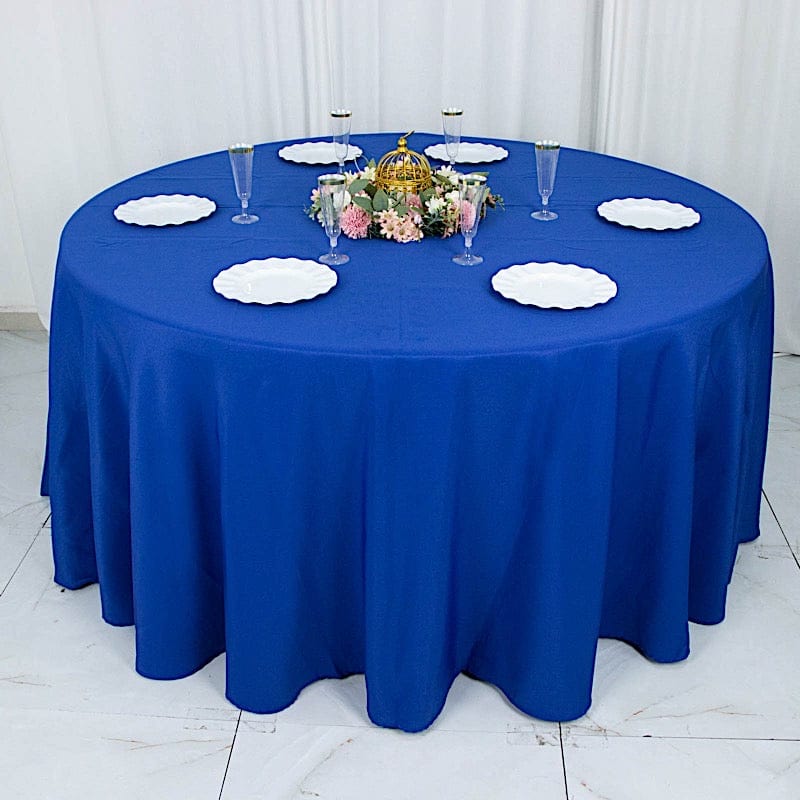 120" Premium Polyester Round Tablecloth Wedding Table Linens