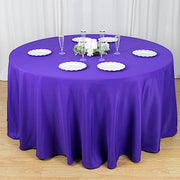 120" Premium Polyester Round Tablecloth Wedding Table Linens