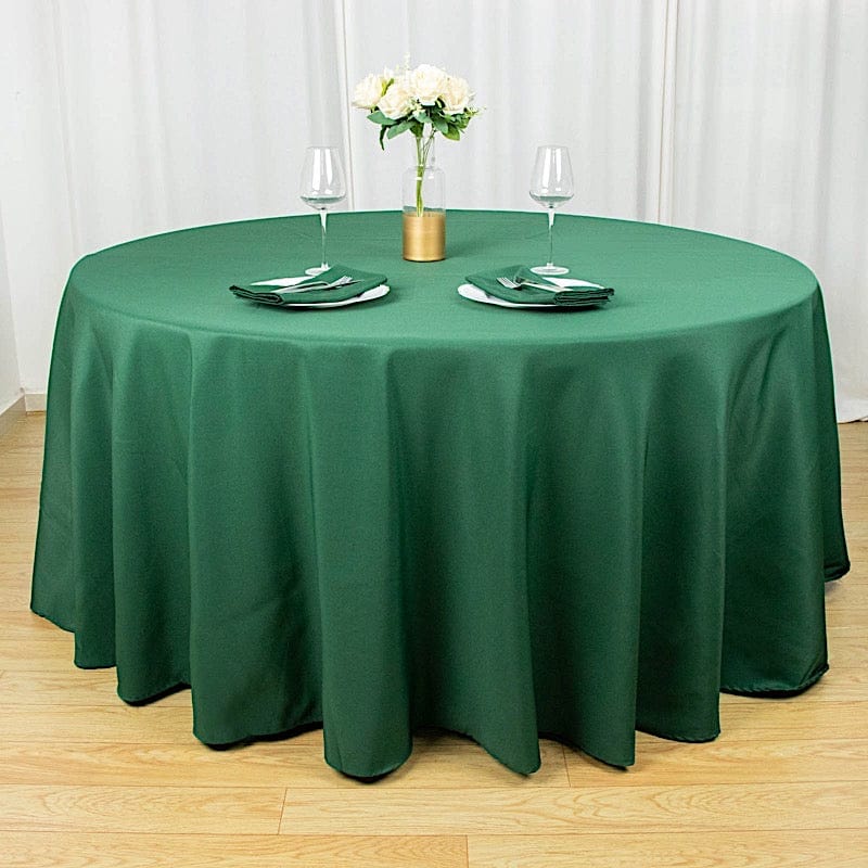 120" Premium Polyester Round Tablecloth Wedding Table Linens