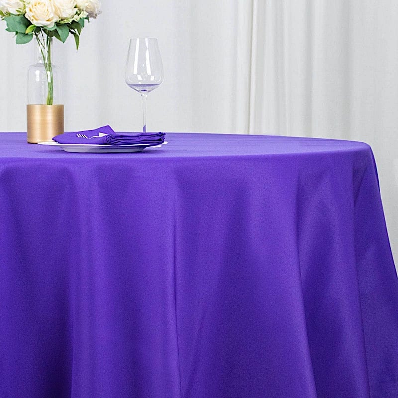 120" Premium Polyester Round Tablecloth Wedding Table Linens