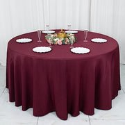120" Premium Polyester Round Tablecloth Wedding Table Linens