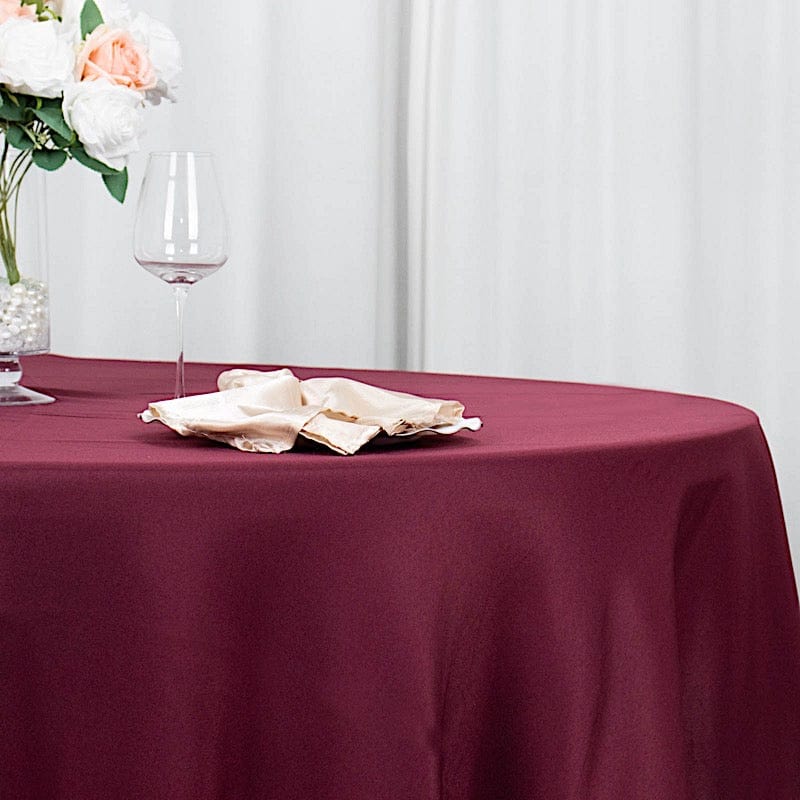 120" Premium Polyester Round Tablecloth Wedding Table Linens