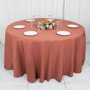 120" Premium Polyester Round Tablecloth Wedding Table Linens