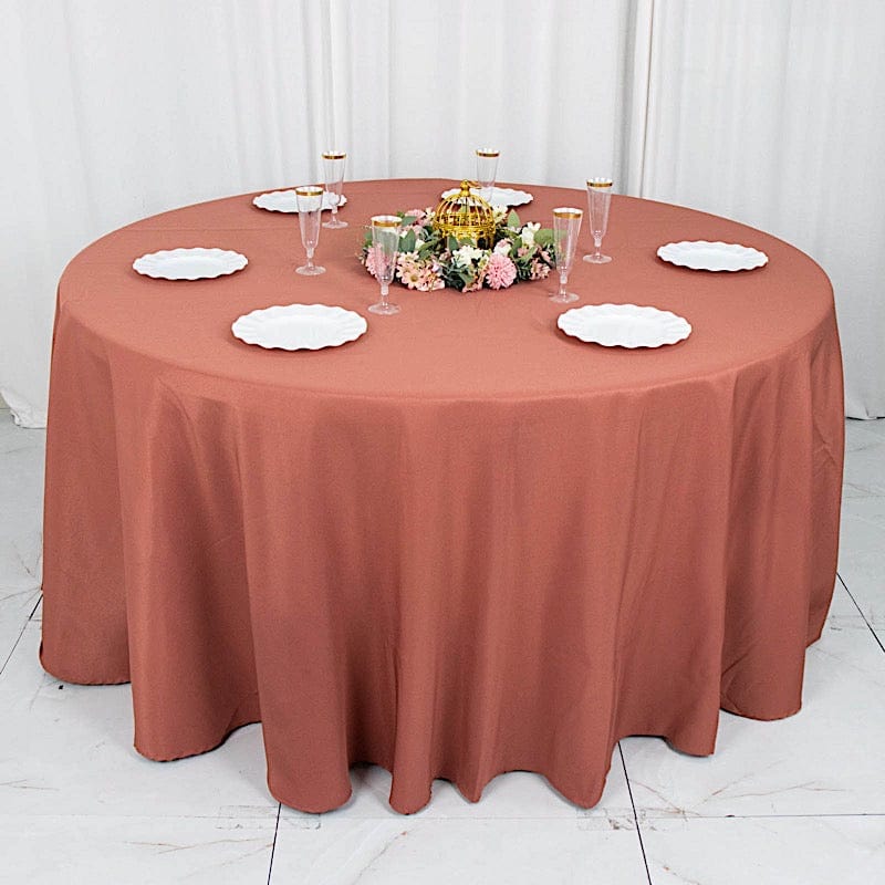 120" Premium Polyester Round Tablecloth Wedding Table Linens