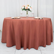 120" Premium Polyester Round Tablecloth Wedding Table Linens