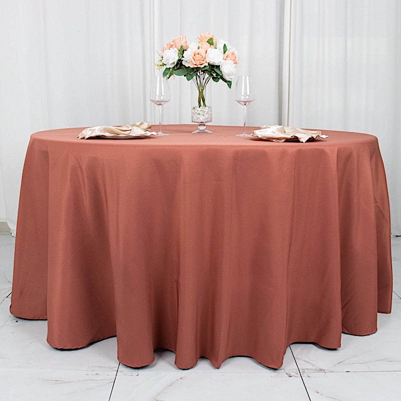 120" Premium Polyester Round Tablecloth Wedding Table Linens
