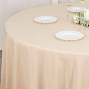 120" Premium Polyester Round Tablecloth Wedding Table Linens