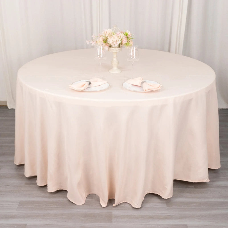 120" Premium Polyester Round Tablecloth Wedding Table Linens