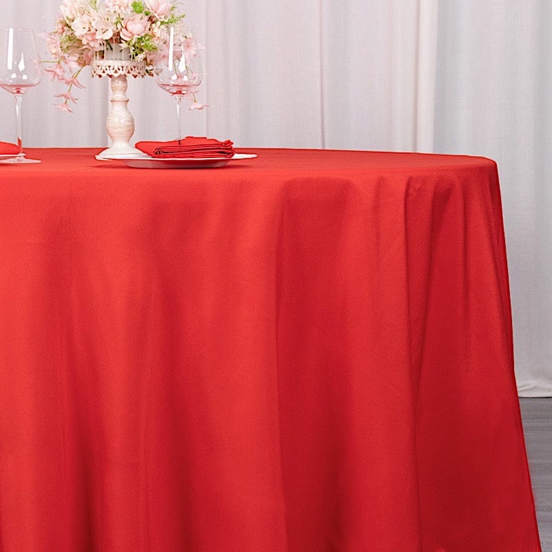120" Premium Polyester Round Tablecloth Wedding Table Linens