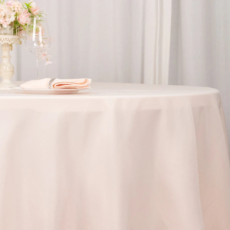 120" Premium Polyester Round Tablecloth Wedding Table Linens