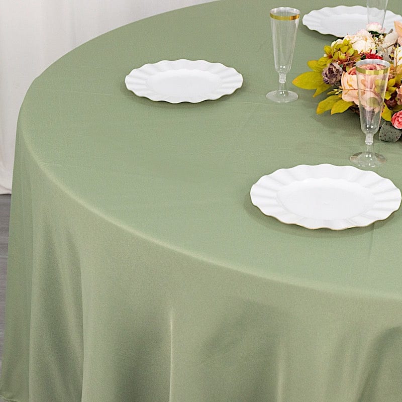 120" Premium Polyester Round Tablecloth Wedding Table Linens