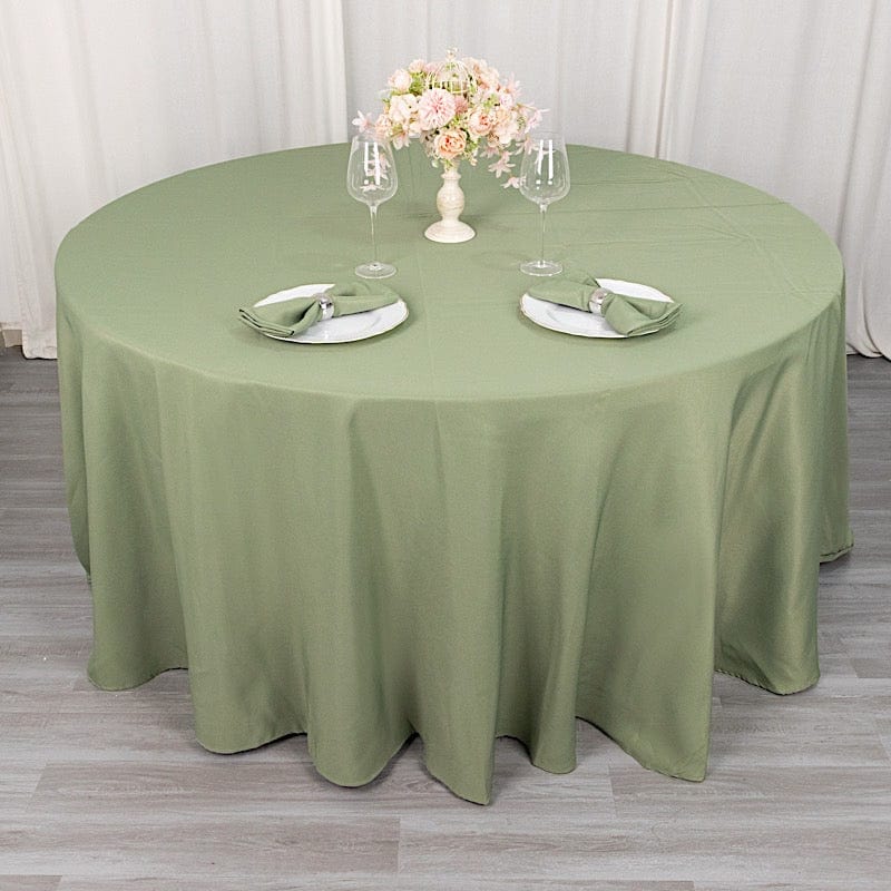 120" Premium Polyester Round Tablecloth Wedding Table Linens