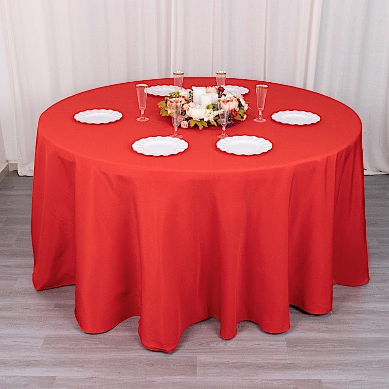 120" Premium Polyester Round Tablecloth Wedding Table Linens