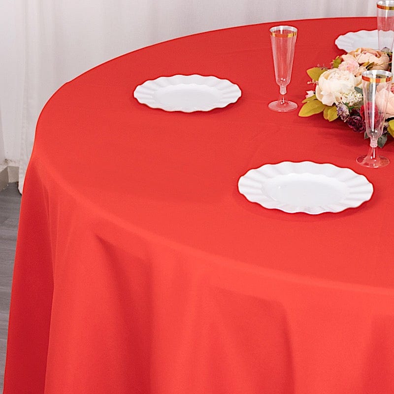 120" Premium Polyester Round Tablecloth Wedding Table Linens
