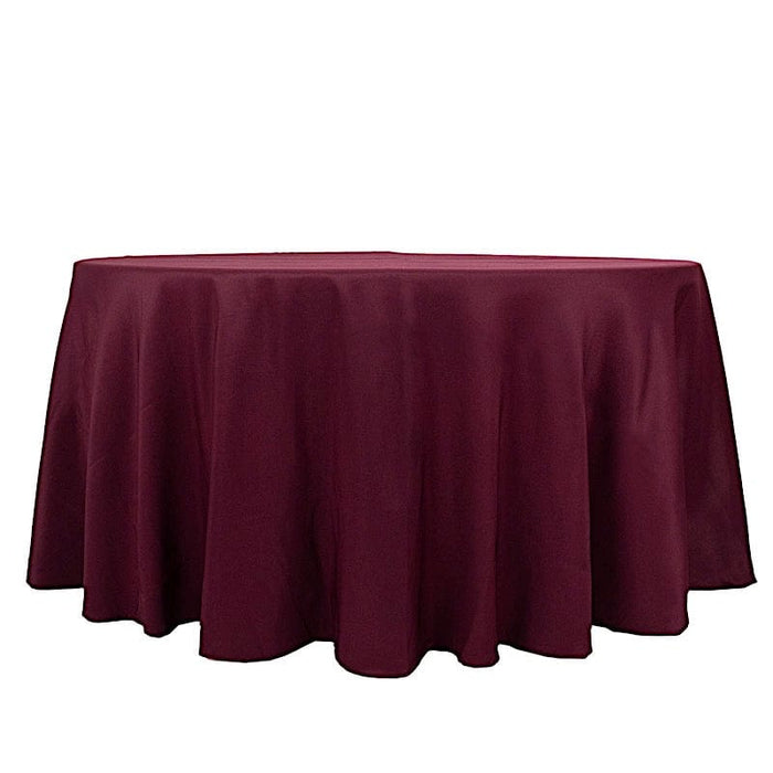 120" Premium Polyester Round Tablecloth Wedding Table Linens TAB_120_BURG_PRM