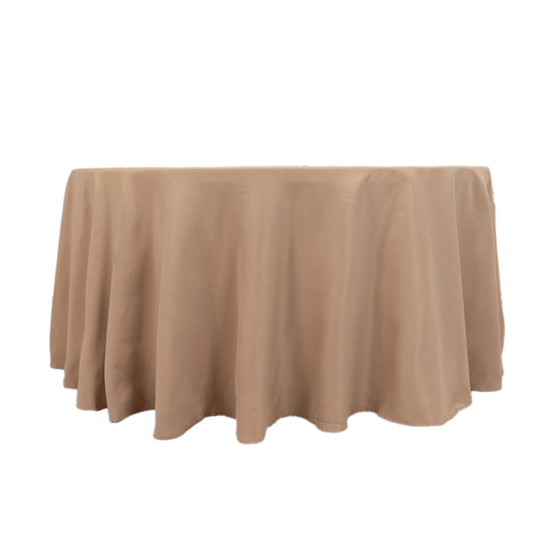 120" Premium Polyester Round Tablecloth Wedding Table Linens TAB_120_NUDE_PRM
