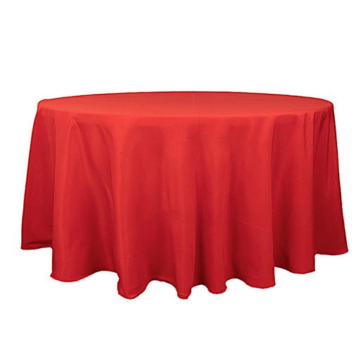 120" Premium Polyester Round Tablecloth Wedding Table Linens TAB_120_RED_PRM