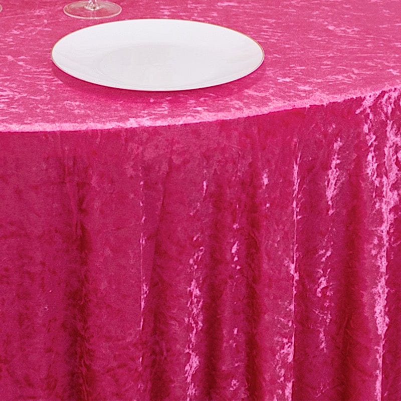 120" Round Premium Velvet Tablecloth