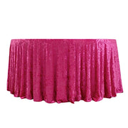 120" Round Premium Velvet Tablecloth TAB_VEL01_120_FUSH