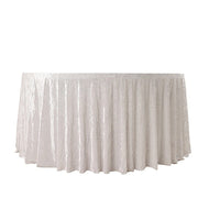 120" Round Premium Velvet Tablecloth TAB_VEL01_120_WHT