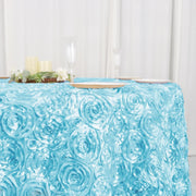 120" Round Satin Ribbon Roses Tablecloth
