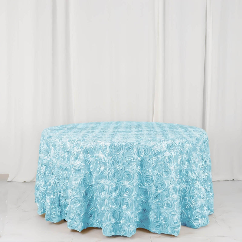 120" Round Satin Ribbon Roses Tablecloth