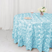 120" Round Satin Ribbon Roses Tablecloth