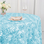 120" Round Satin Ribbon Roses Tablecloth