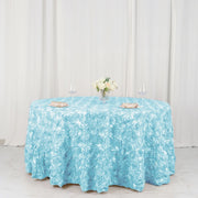 120" Round Satin Ribbon Roses Tablecloth