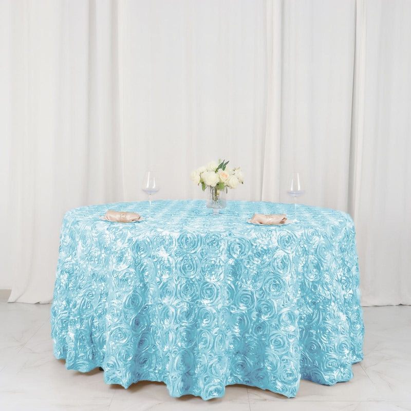120" Round Satin Ribbon Roses Tablecloth