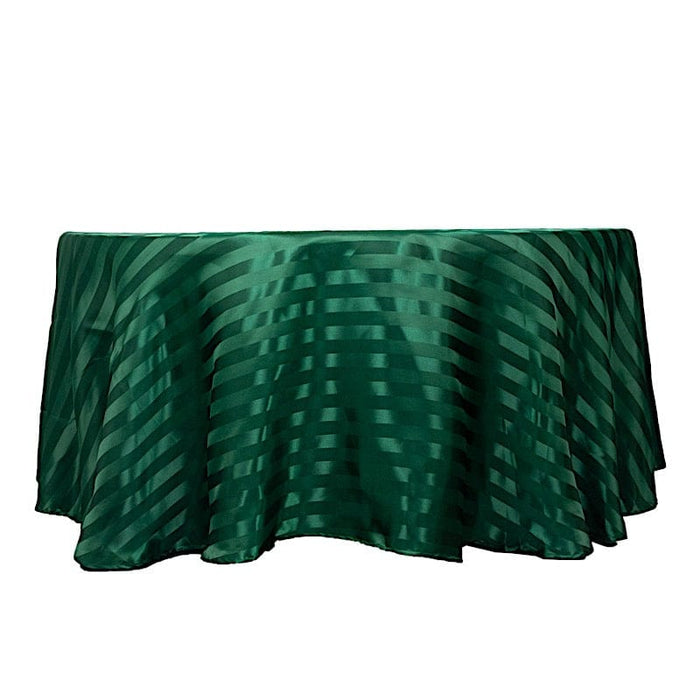 120" Satin Stripe Seamless Round Tablecloth TAB_STN02_120_HUNT