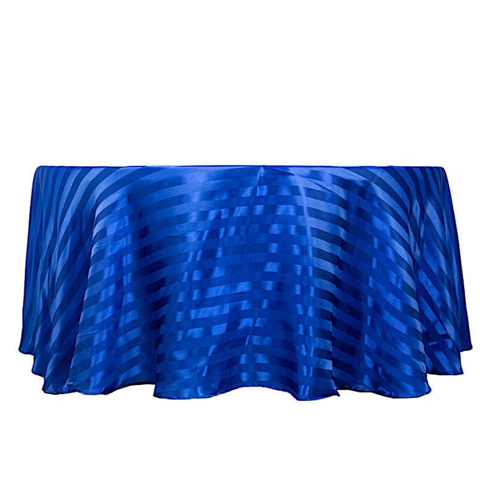 120" Satin Stripe Seamless Round Tablecloth TAB_STN02_120_ROY