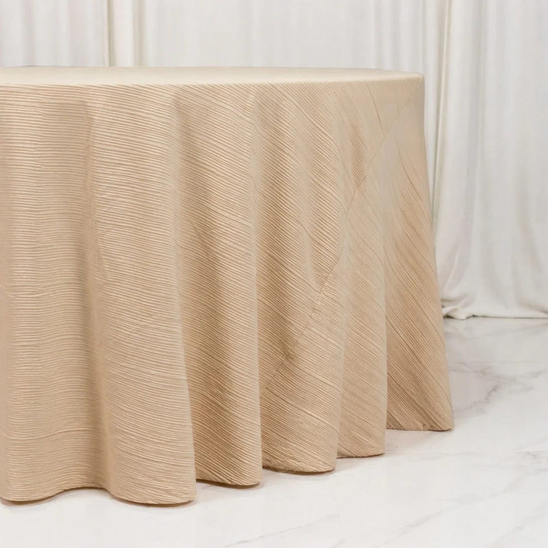 120" Scuba Polyester Accordion Pleated Round Tablecloth