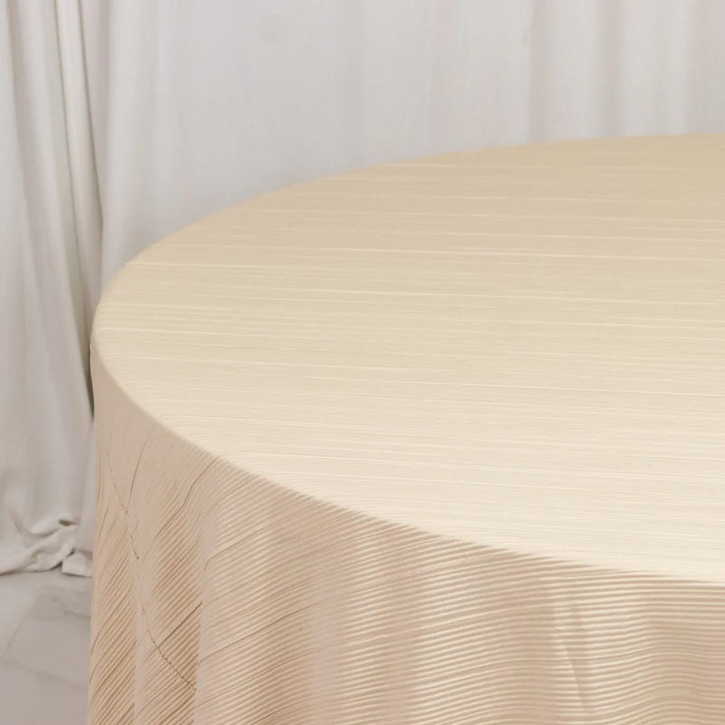 120" Scuba Polyester Accordion Pleated Round Tablecloth