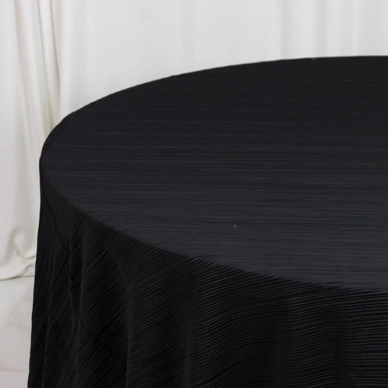 120" Scuba Polyester Accordion Pleated Round Tablecloth