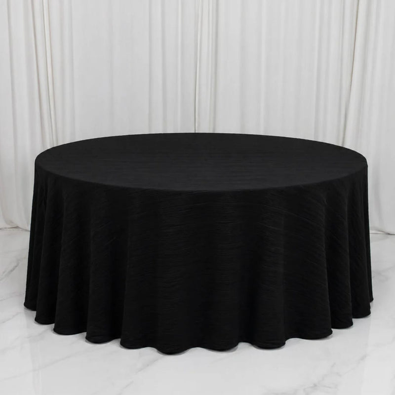 120" Scuba Polyester Accordion Pleated Round Tablecloth