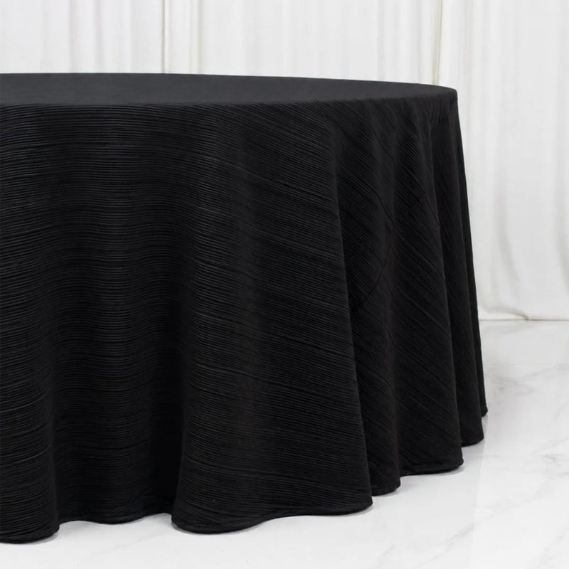 120" Scuba Polyester Accordion Pleated Round Tablecloth