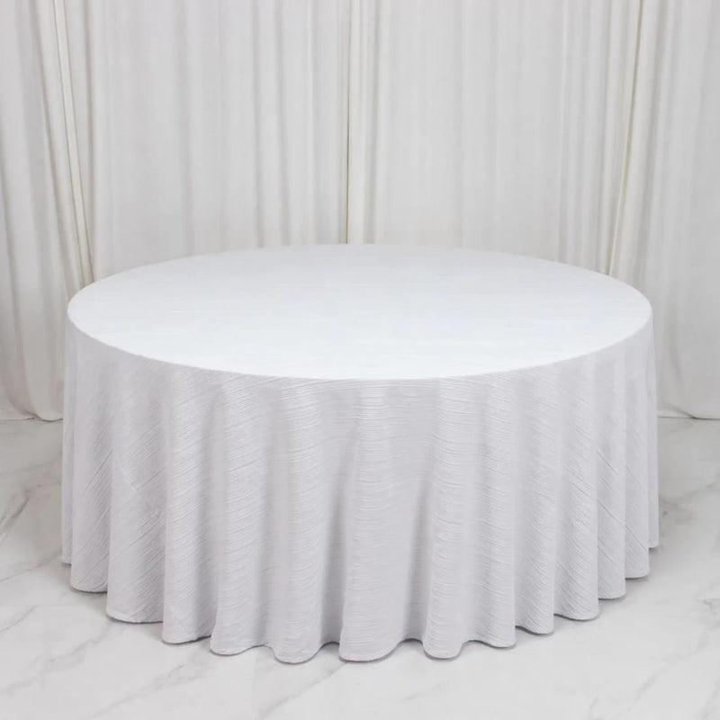 120" Scuba Polyester Accordion Pleated Round Tablecloth