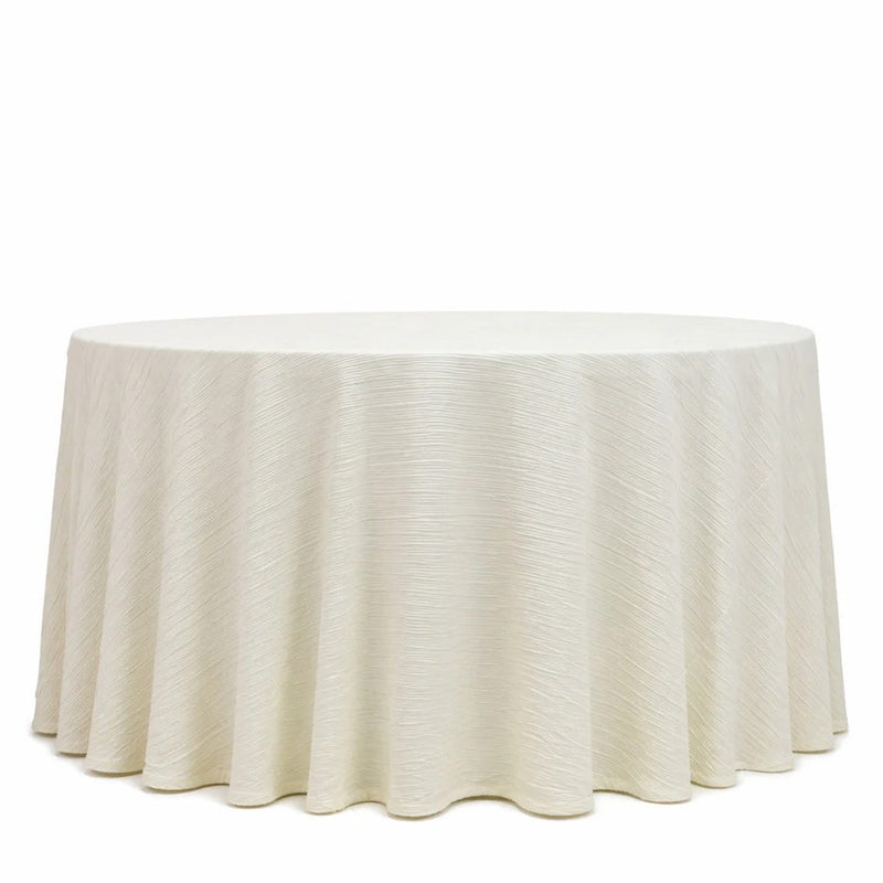 120" Scuba Polyester Accordion Pleated Round Tablecloth TAB_SCUBA_120_PLT_IVR