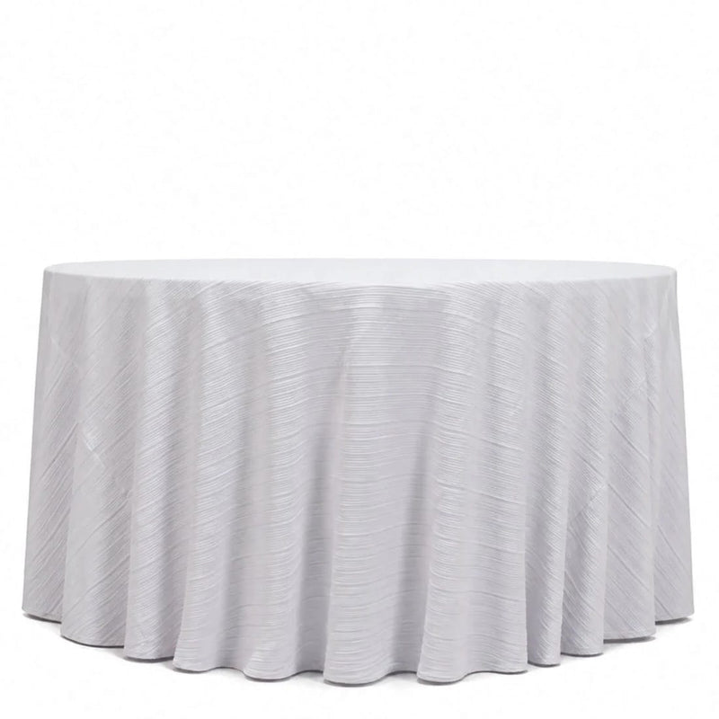 120" Scuba Polyester Accordion Pleated Round Tablecloth TAB_SCUBA_120_PLT_WHT