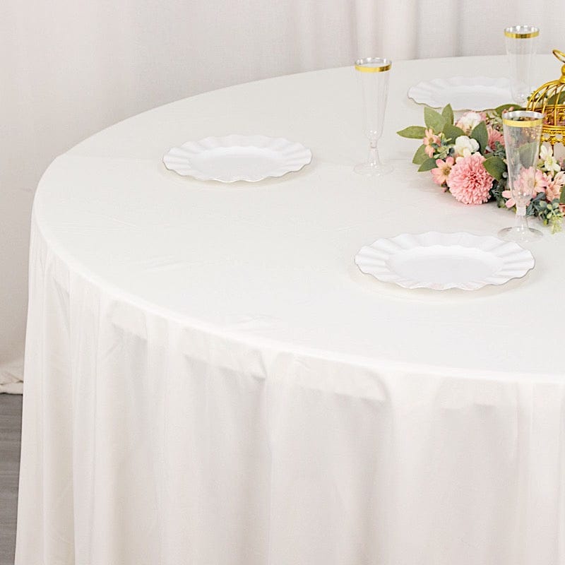 120" Scuba Polyester Round Tablecloth Wedding Table Linens