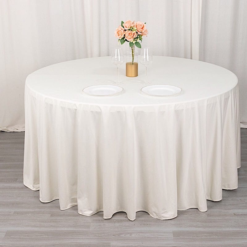 120" Scuba Polyester Round Tablecloth Wedding Table Linens